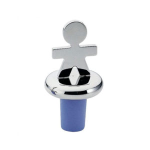 Alessi Girotondo Bottle Stopper - Purple stainless steel and resin bottle stopper with playful Girotondo design.